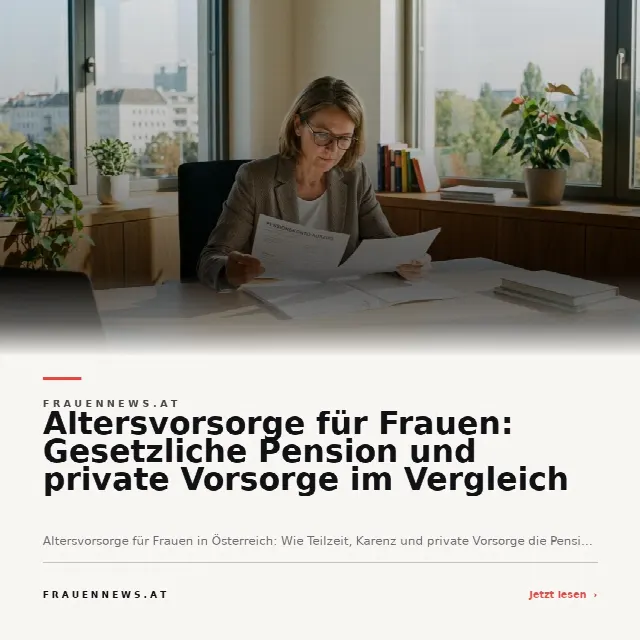Share-Card fuer Altersvorsorge für Frauen: Gesetzliche Pension und private Vorsorge im Vergleich