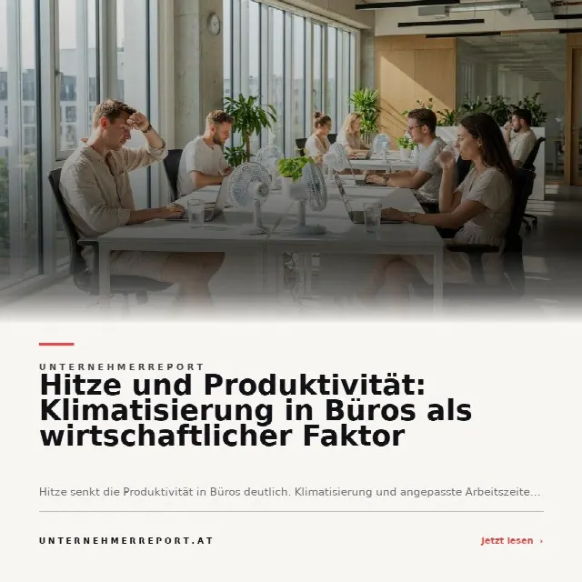 Share-Card fuer Sommerhitze im Büro: Wie Klimatisierung die Produktivität sichert